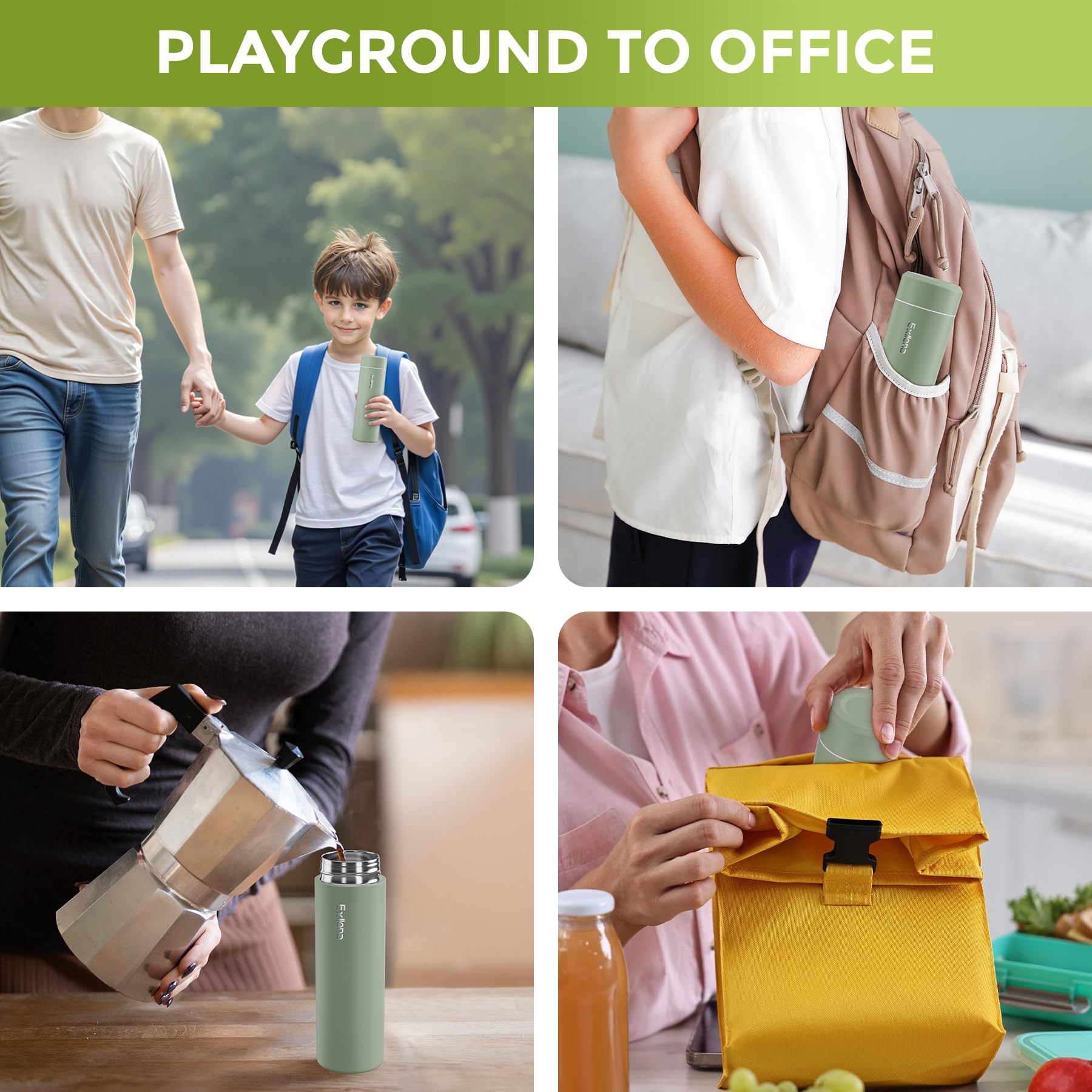 Exllena small size makes hydration easy during commutes.