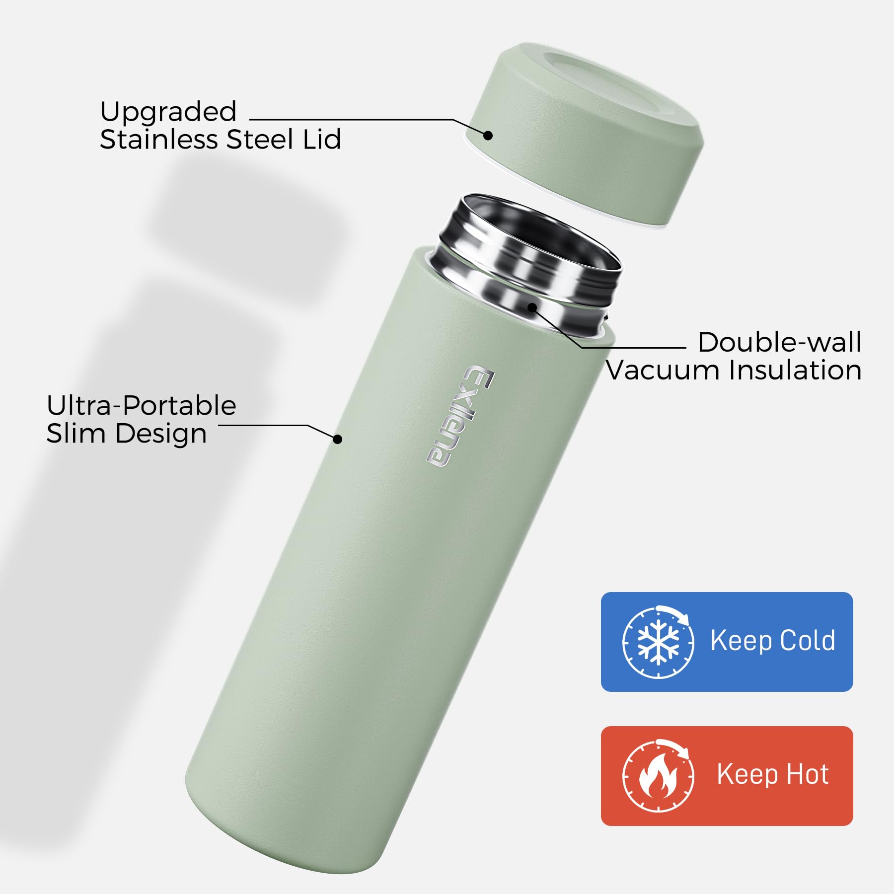 Exllena bottle features a leak-proof seal to prevent spills.