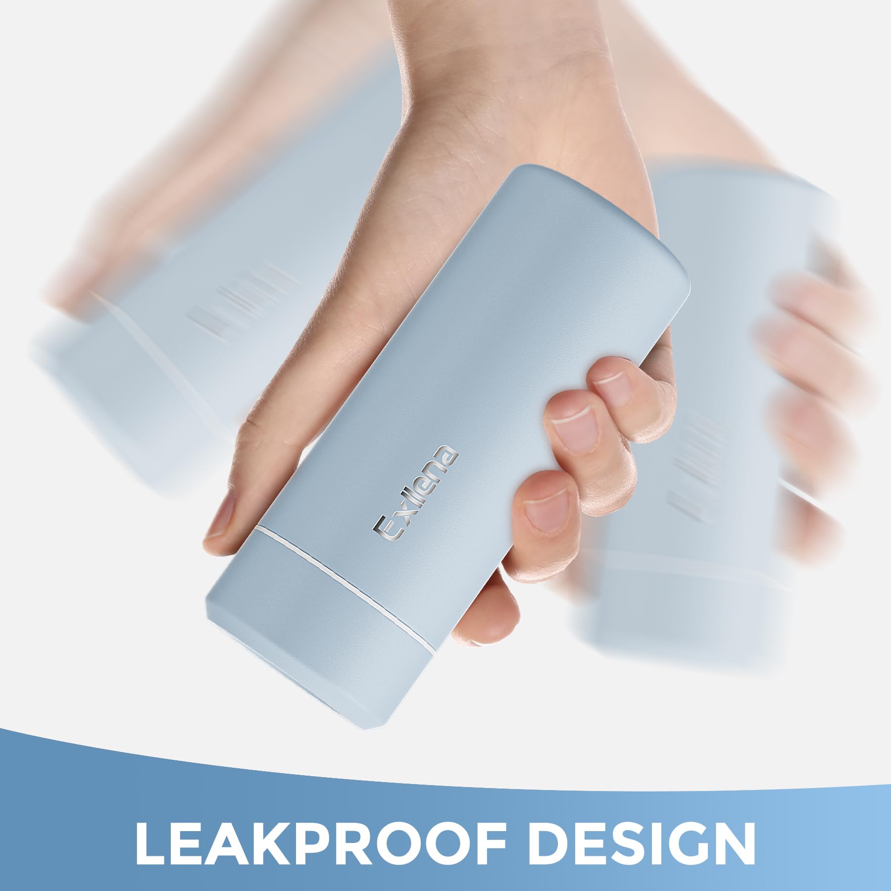 Exllena stainless steel cap detail highlights secure seal.