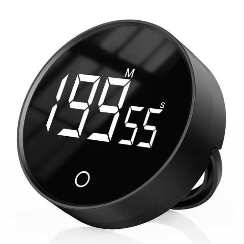 Exlliy digital kitchen timer with magnetic back for easy kitchen placement.