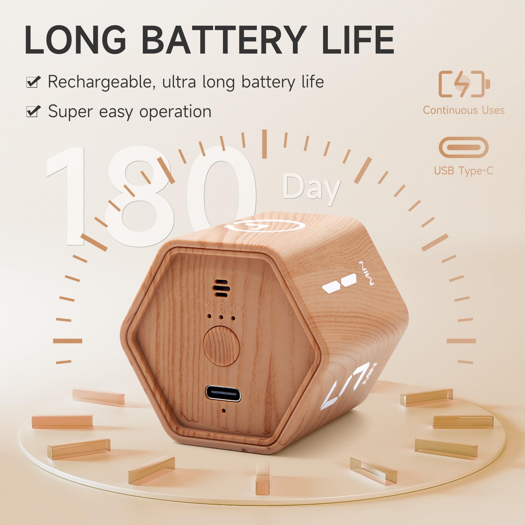 Exlliy Productivity Timer gravity-sensor rotation detail for quick countdown start