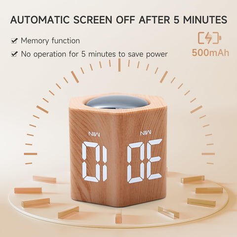 Exlliy Productivity Timer USB-C charging for portable, battery-free use
