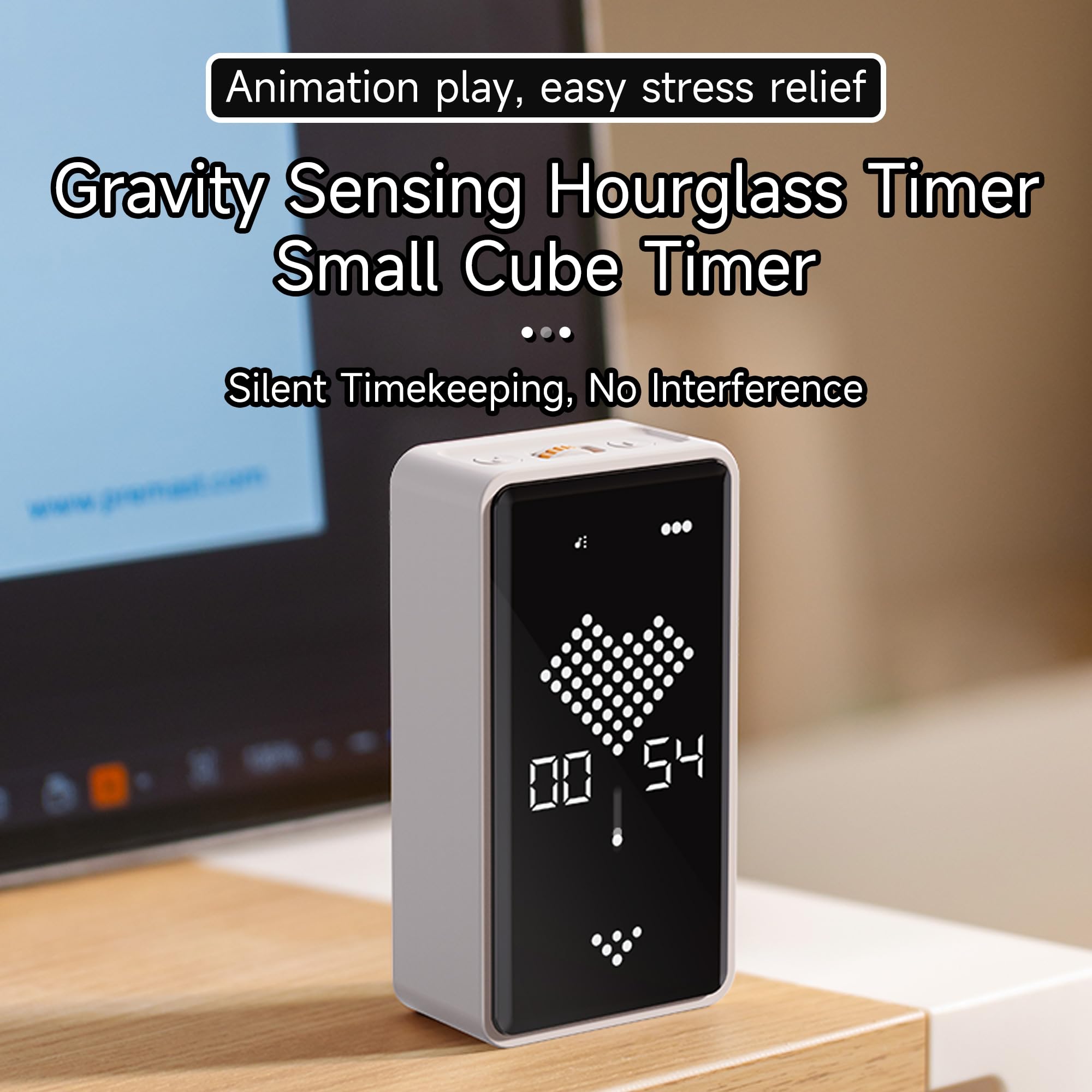 Exlliy Sand Timer magnetically clings to metal surfaces for convenient countdown.