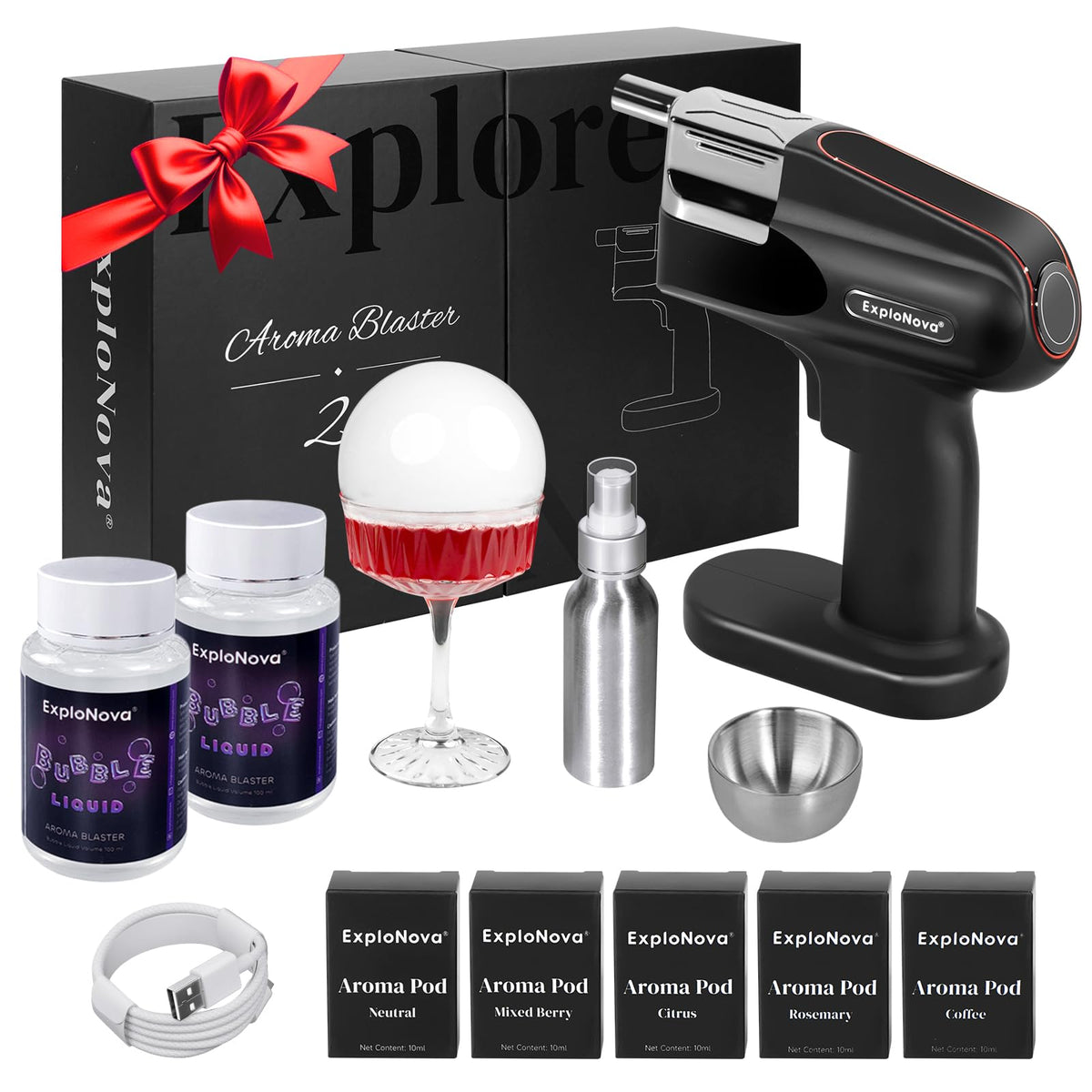 ExploNova Aroma Blaster 2 cocktail gun for flavorful, visually striking bubbles
