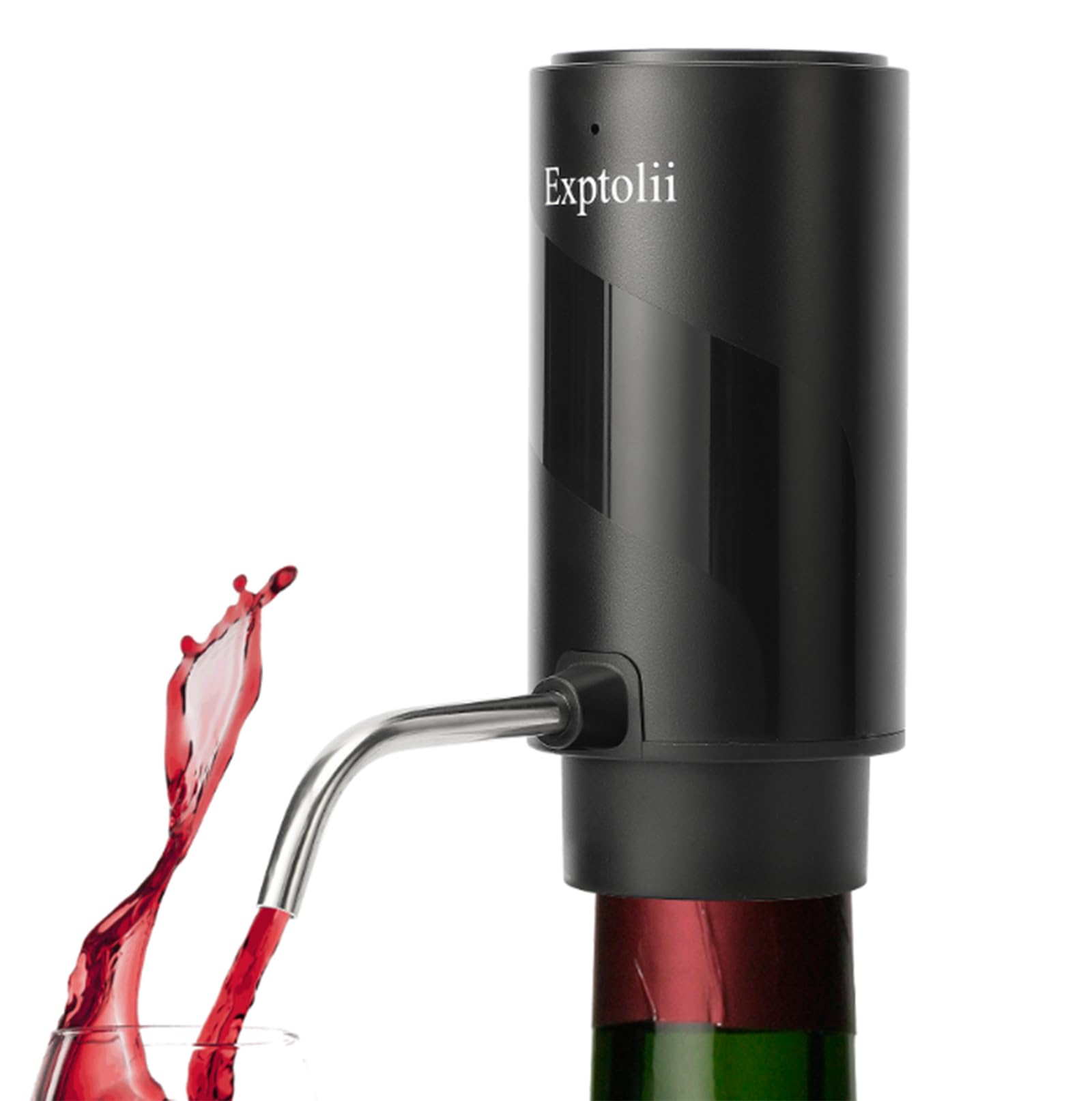 Exptolii electric wine aerator ready for instant decanting and enhanced aroma.