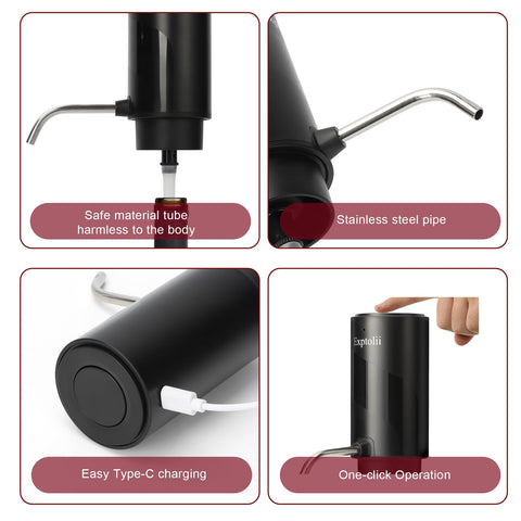Exptolii wine dispenser with pour spout for precise one-touch pouring.