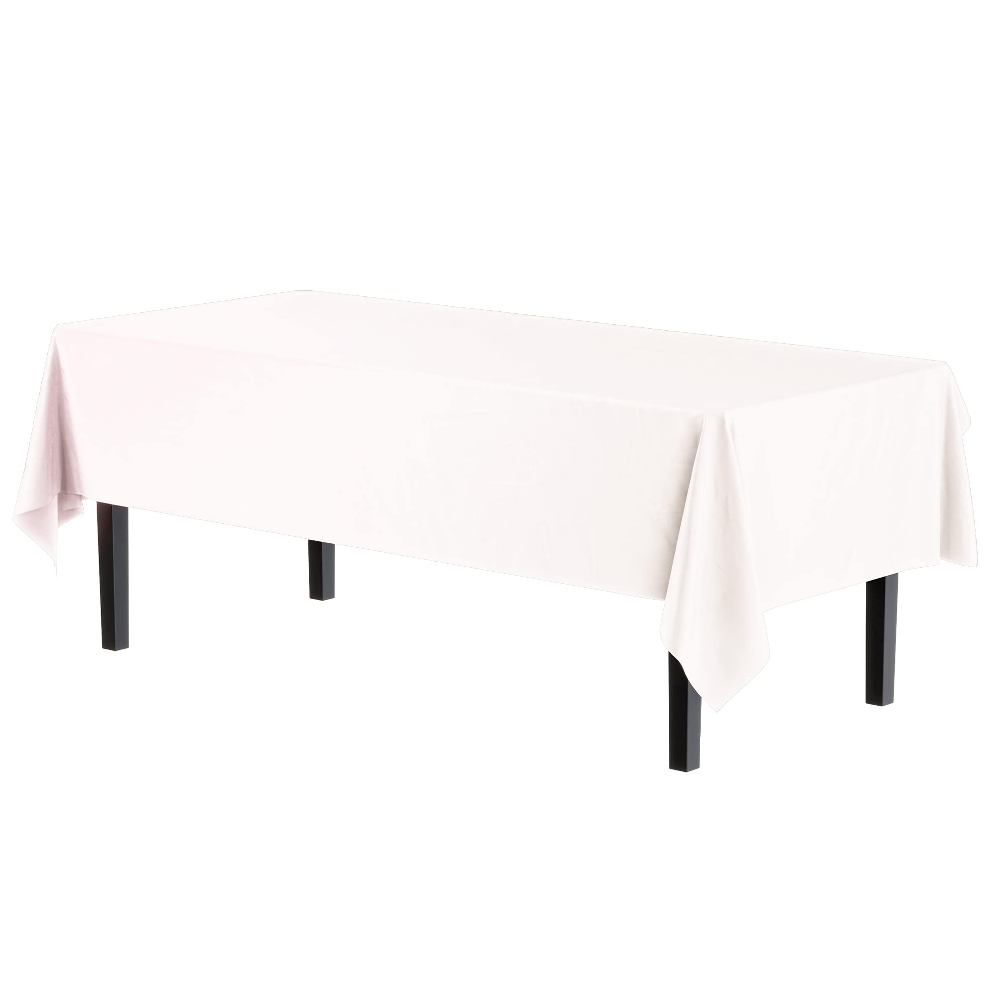 Exquisite 12-pack disposable white tablecloth suitable for casual and formal events