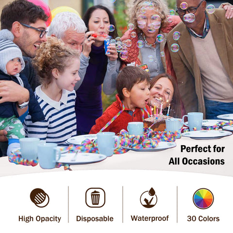 Exquisite easy cleanup roll-and-dispose feature after meals and gatherings