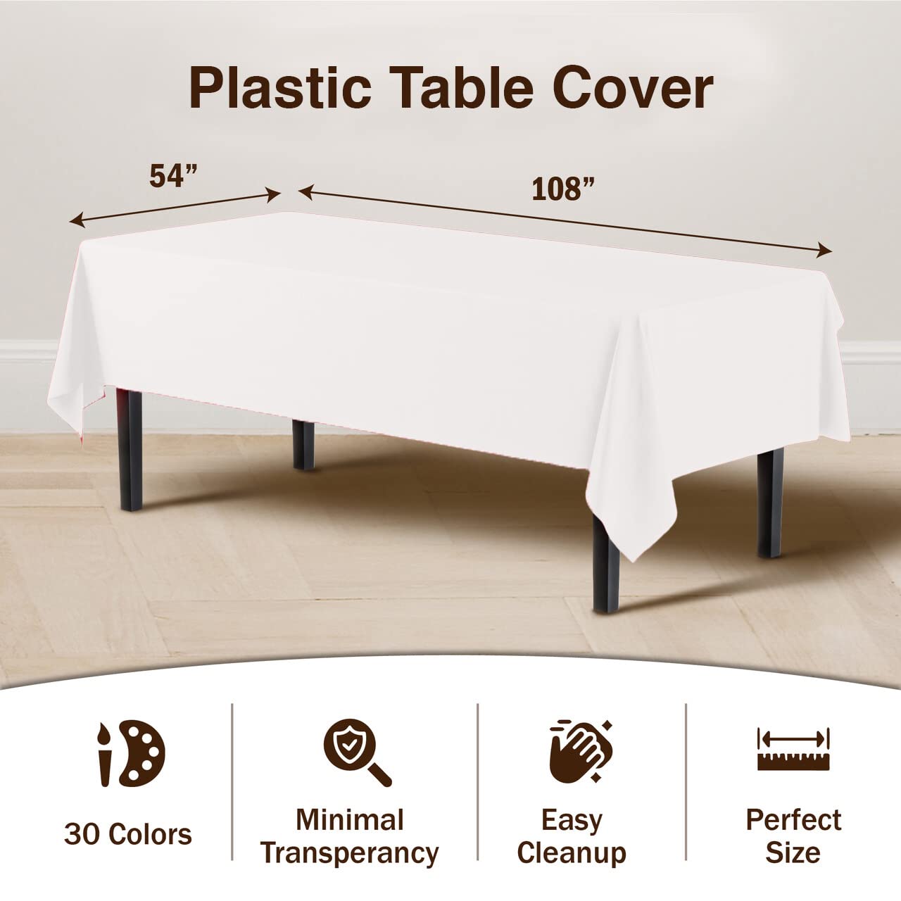 Exquisite waterproof tablecloth protecting surfaces during parties and cleanup time