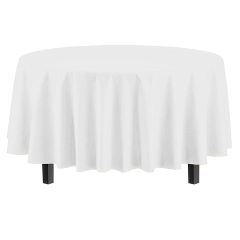 Exquisite white round tablecloth 84in with spillproof protection for gatherings