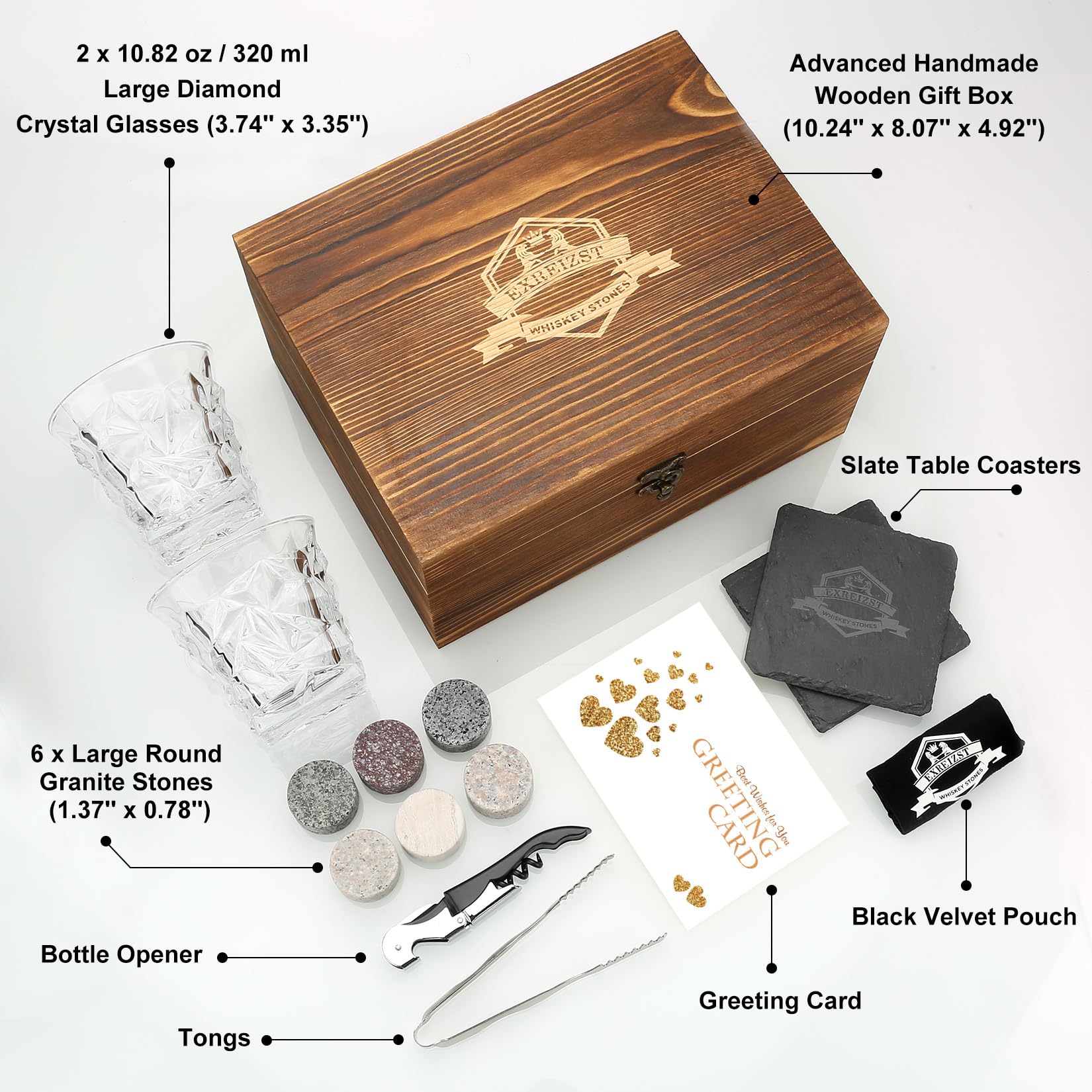 EXREIZST two large whiskey glasses for comfortable sipping and stylish presentation.