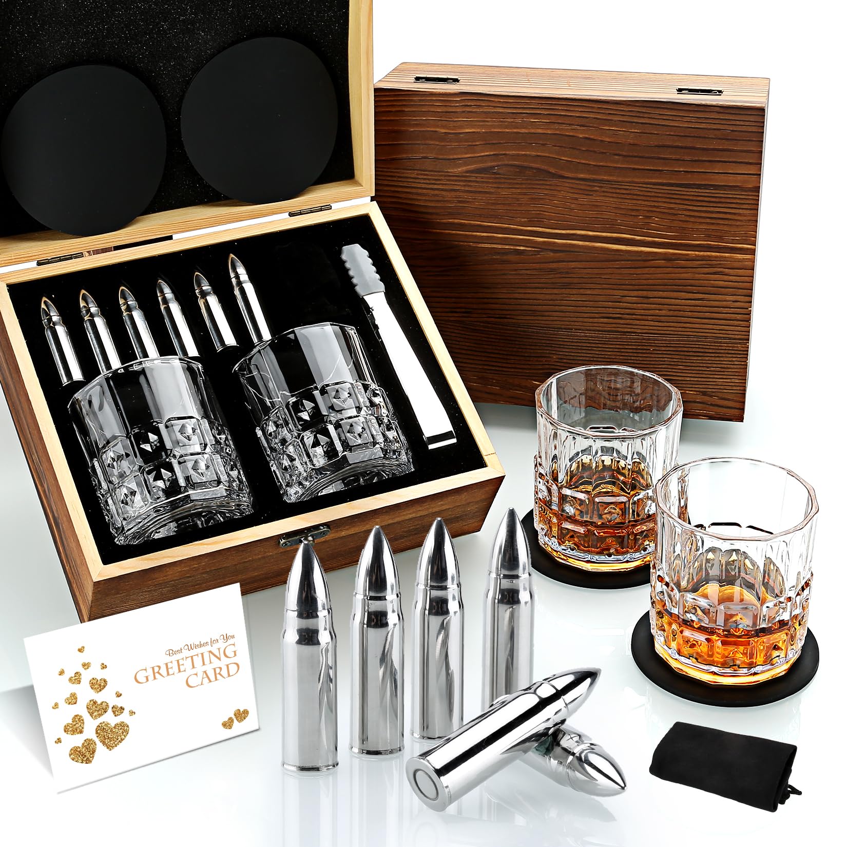 EXREIZST whiskey glasses (2pc) for elegant pours and durable design