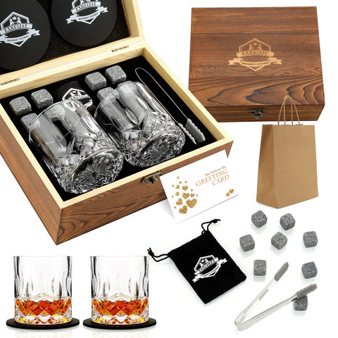 EXREIZST whiskey stones natural granite in packaging for premium cooling