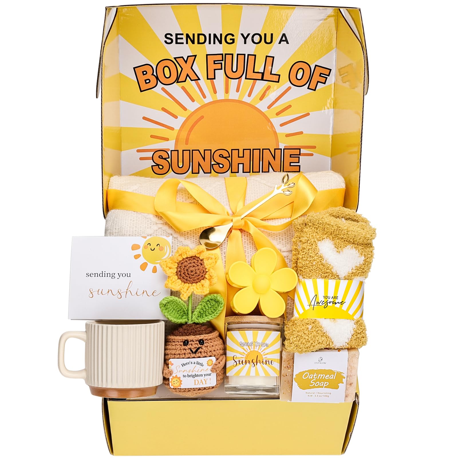EXTALOW Sunshine Box front view, ready-to-gift self-care set for her