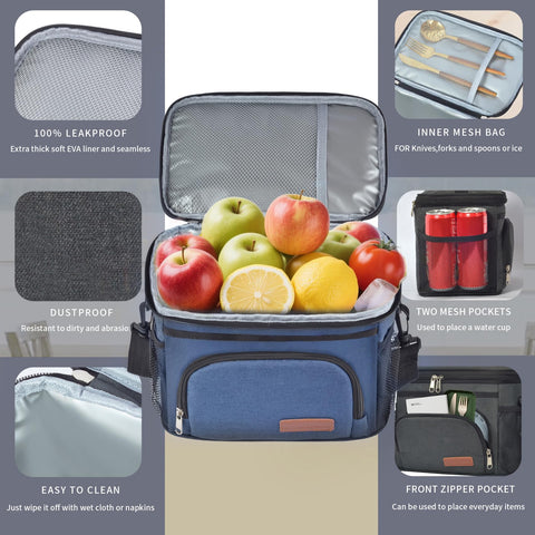 ExtraCharm insulated lunch bag front pocket ideal for keys and cards