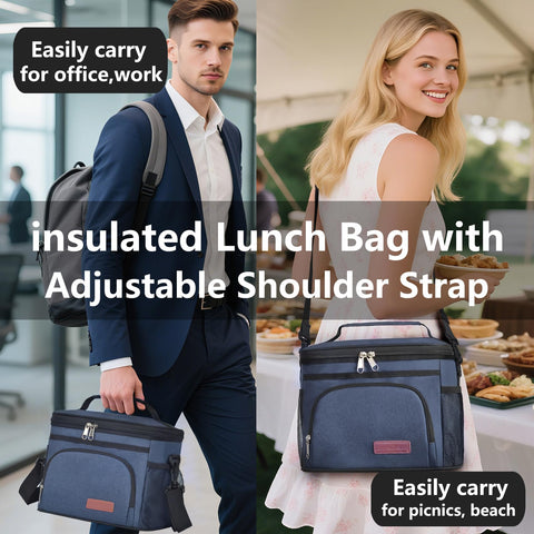 ExtraCharm insulated lunch bag multi-pocket layout designed for daily packing