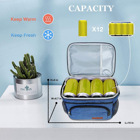 Extracharm lunch bag side mesh pockets fit water bottles for all-day hydration.