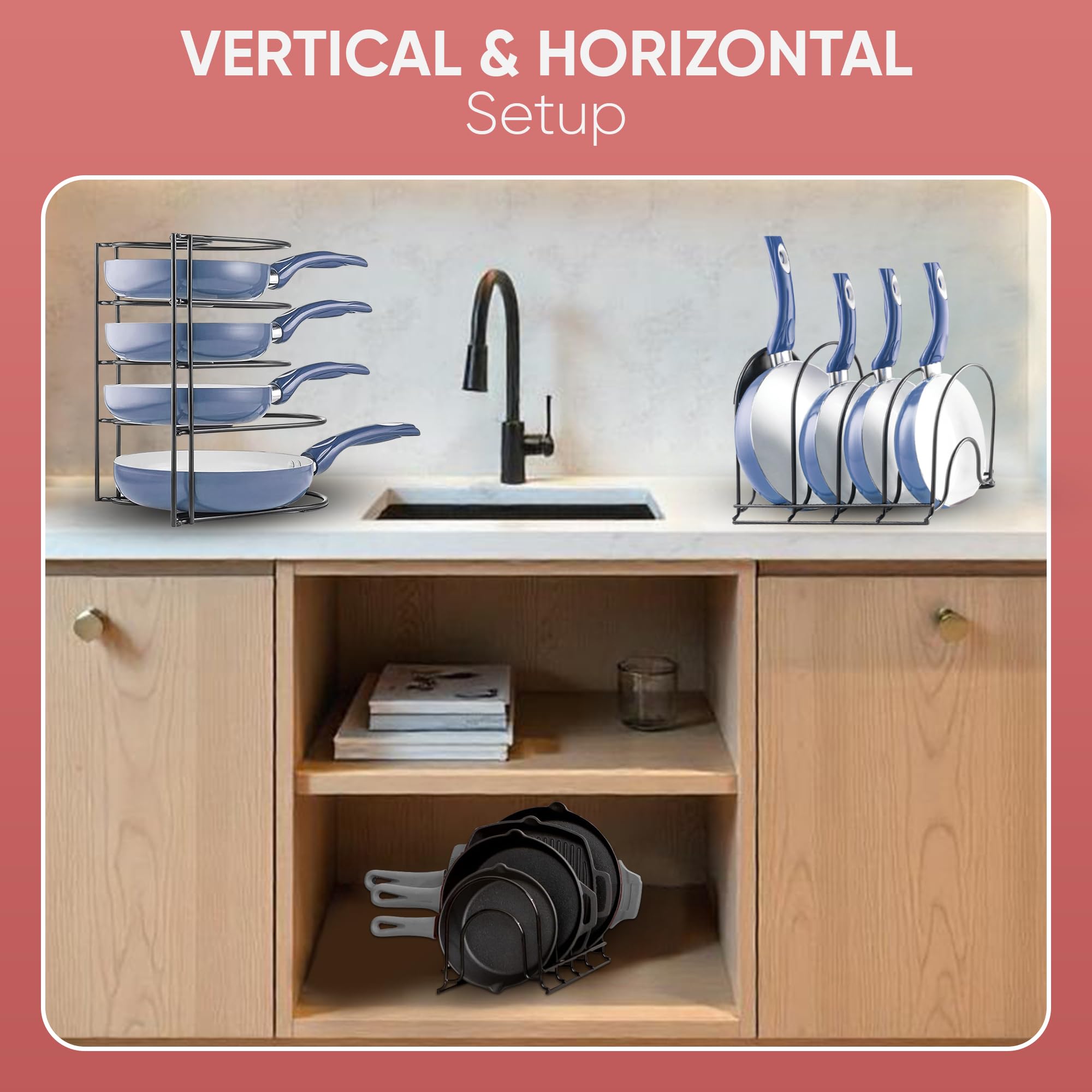 Extreme Matters kitchen cabinet organization solution maximizes space and reduces clutter.