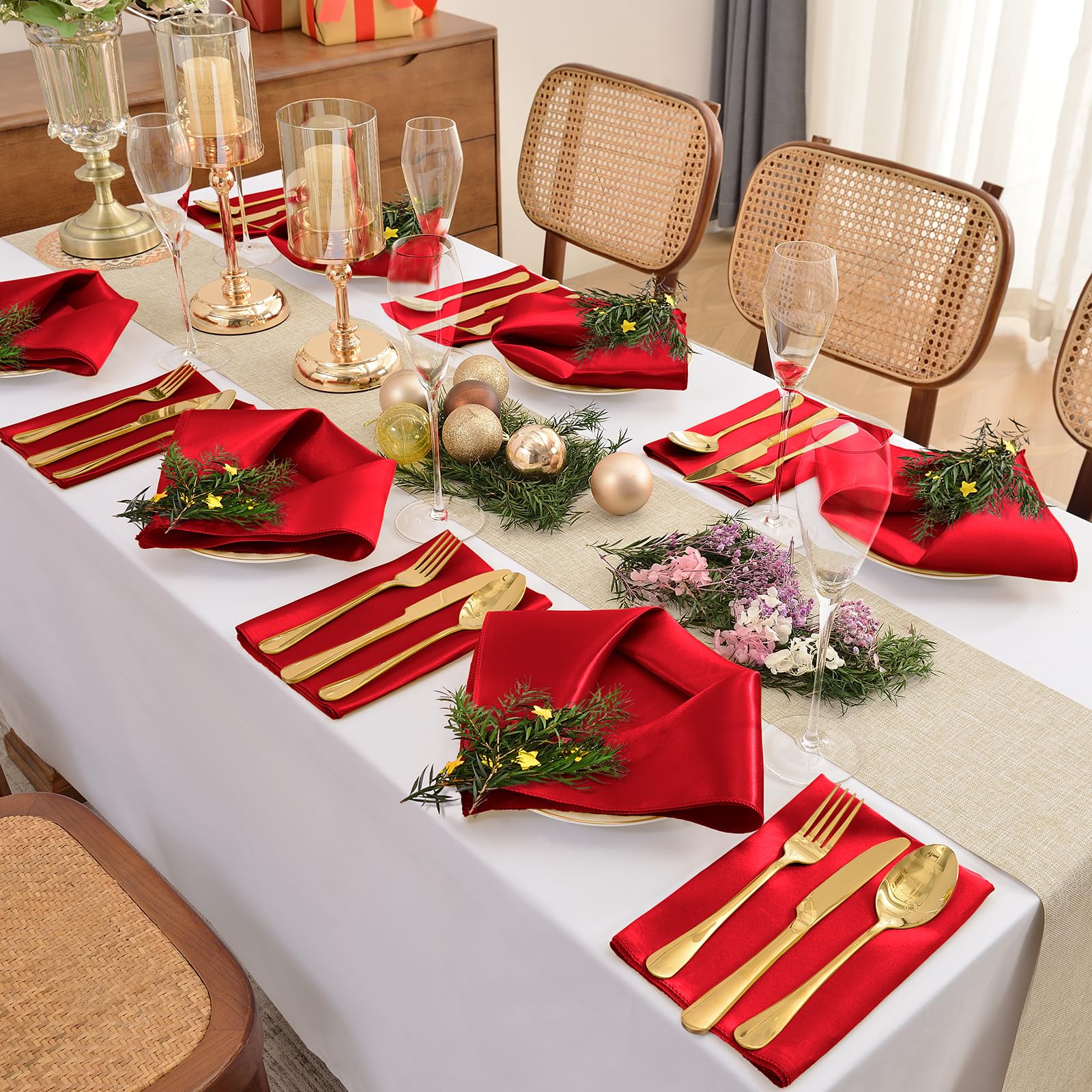 Eychei 50-pack satin napkins packaged for events and venues
