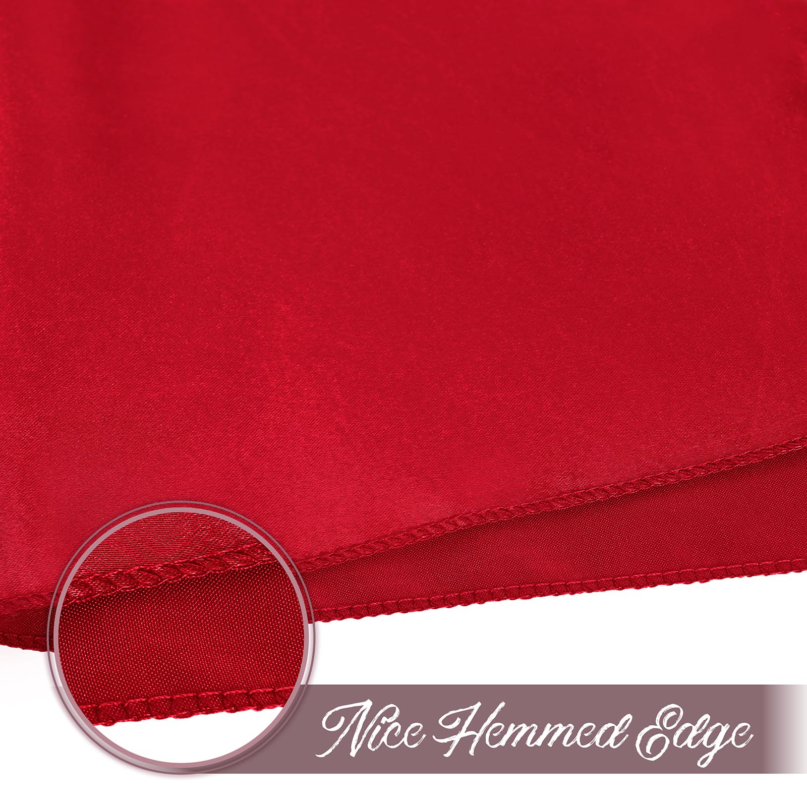 Eychei satin napkins are machine washable for repeated use