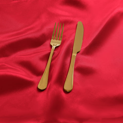Eychei red satin napkins ideal for restaurants and hotels