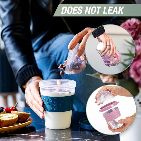 EYNEL 20oz clear cups showcase cereals while keeping layers visible.