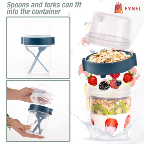 EYNEL portable cups fit in lunchboxes for easy, mess-free breakfasts.