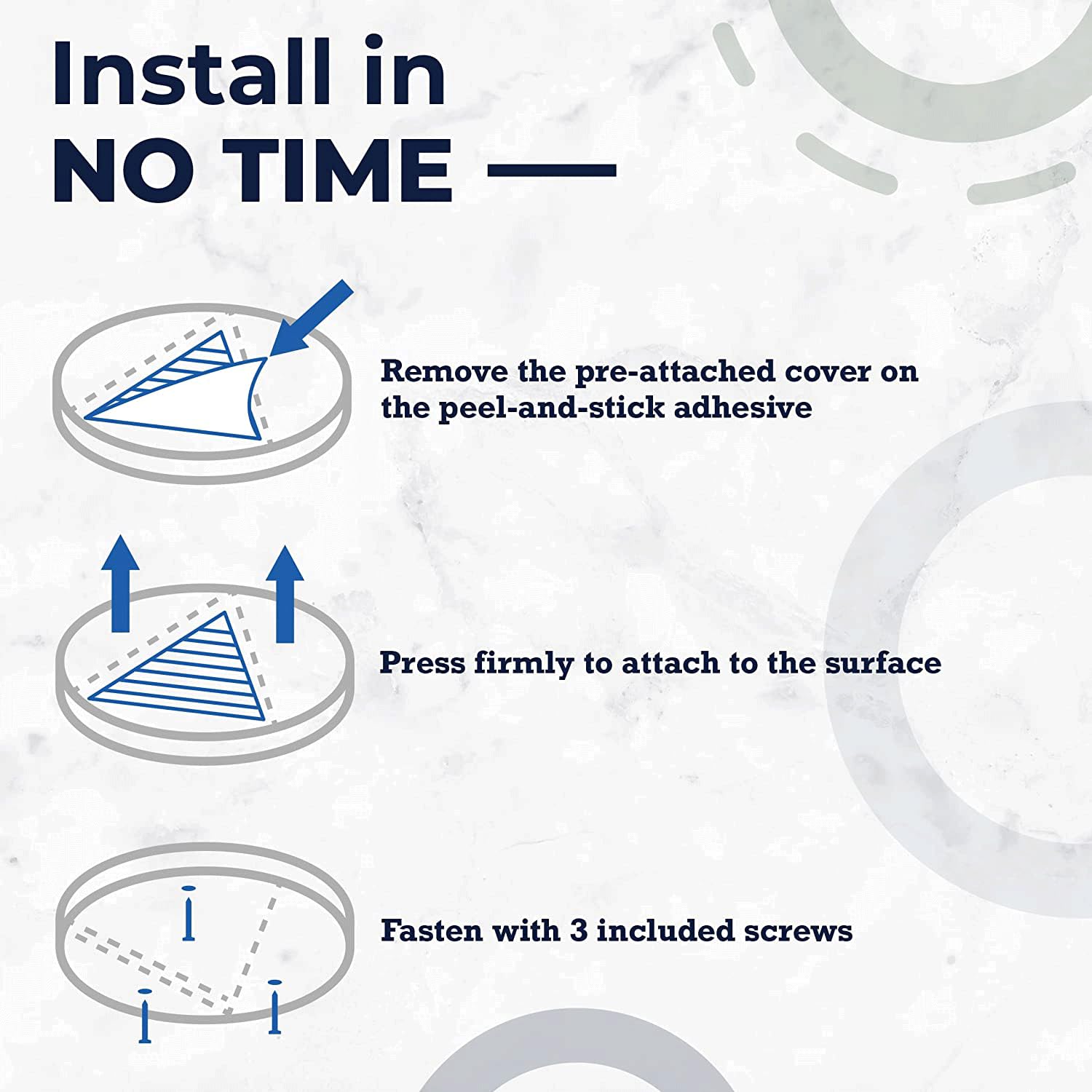 EZ Off jar opener installation with adhesive and screws for reinforcement.