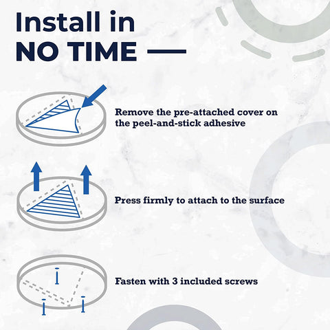 EZ Off jar opener installation with adhesive and screws for reinforcement.