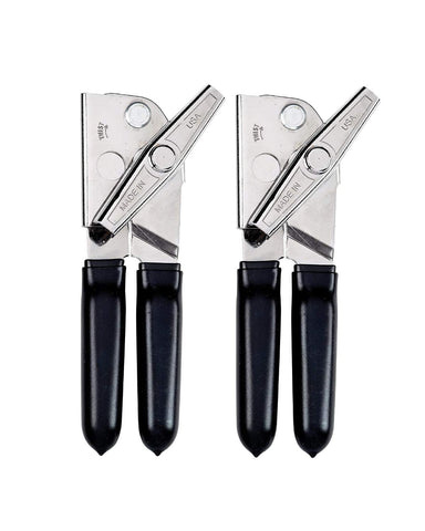 EZ PICK UP EZ-DUZ-IT deluxe can opener with black grips front view highlights sturdy grip