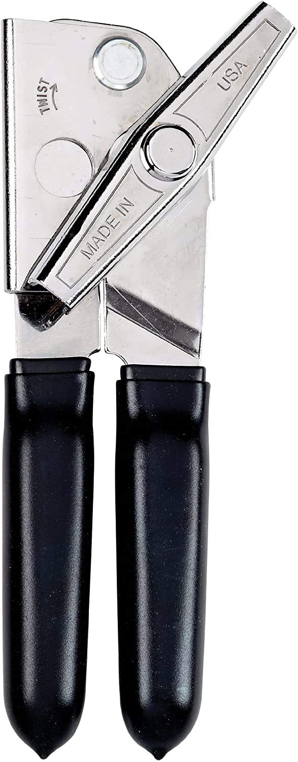 EZ PICK UP EZ-DUZ-IT deluxe can opener chrome body emphasizes heavy-duty durability