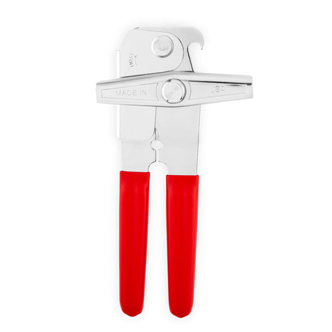 EZ PICK UP EZ-DUZ-IT Deluxe Can Opener with Red Grips offers smooth, effortless can opening.
