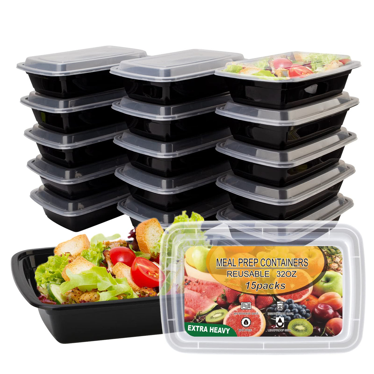 Ezalia 32oz meal prep container with leakproof lid, ideal for week-long lunches.