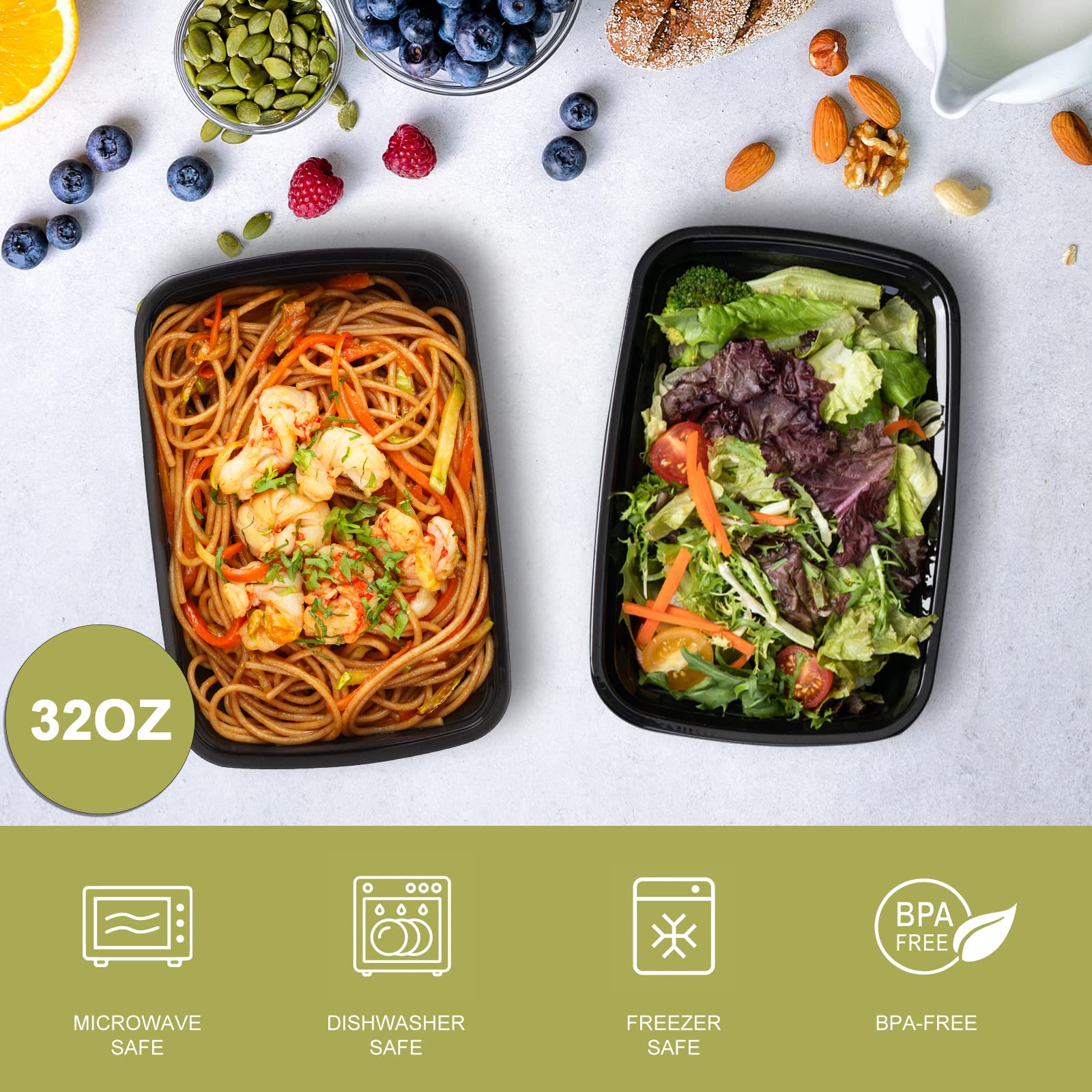 Ezalia BPA-free lids for safe, organized meal prep and transport.