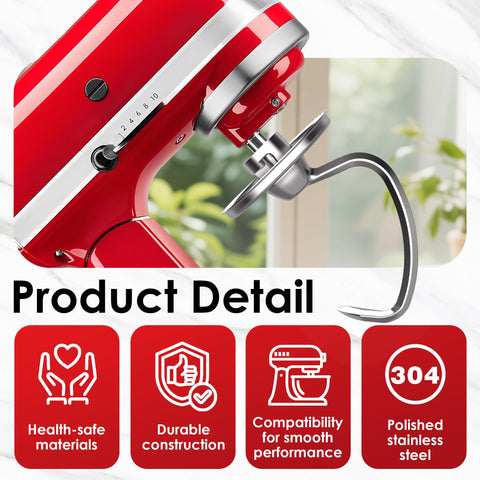 Ezato K45DH dough hook kneading dough with even texture