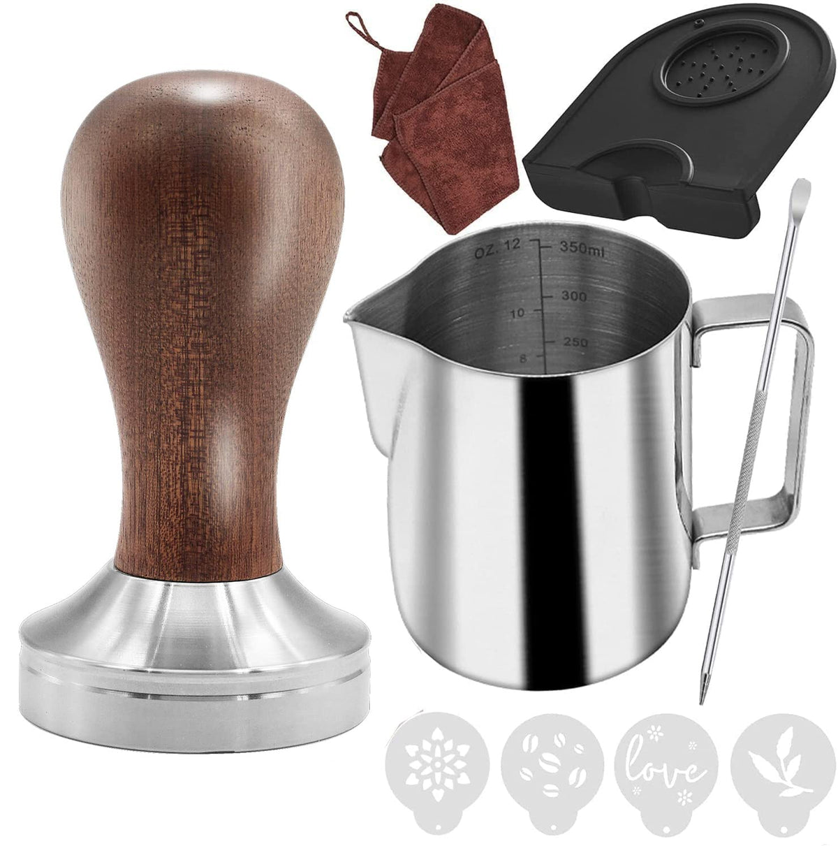 Ezebesta 51mm coffee tamper for even extraction on compatible portafilters