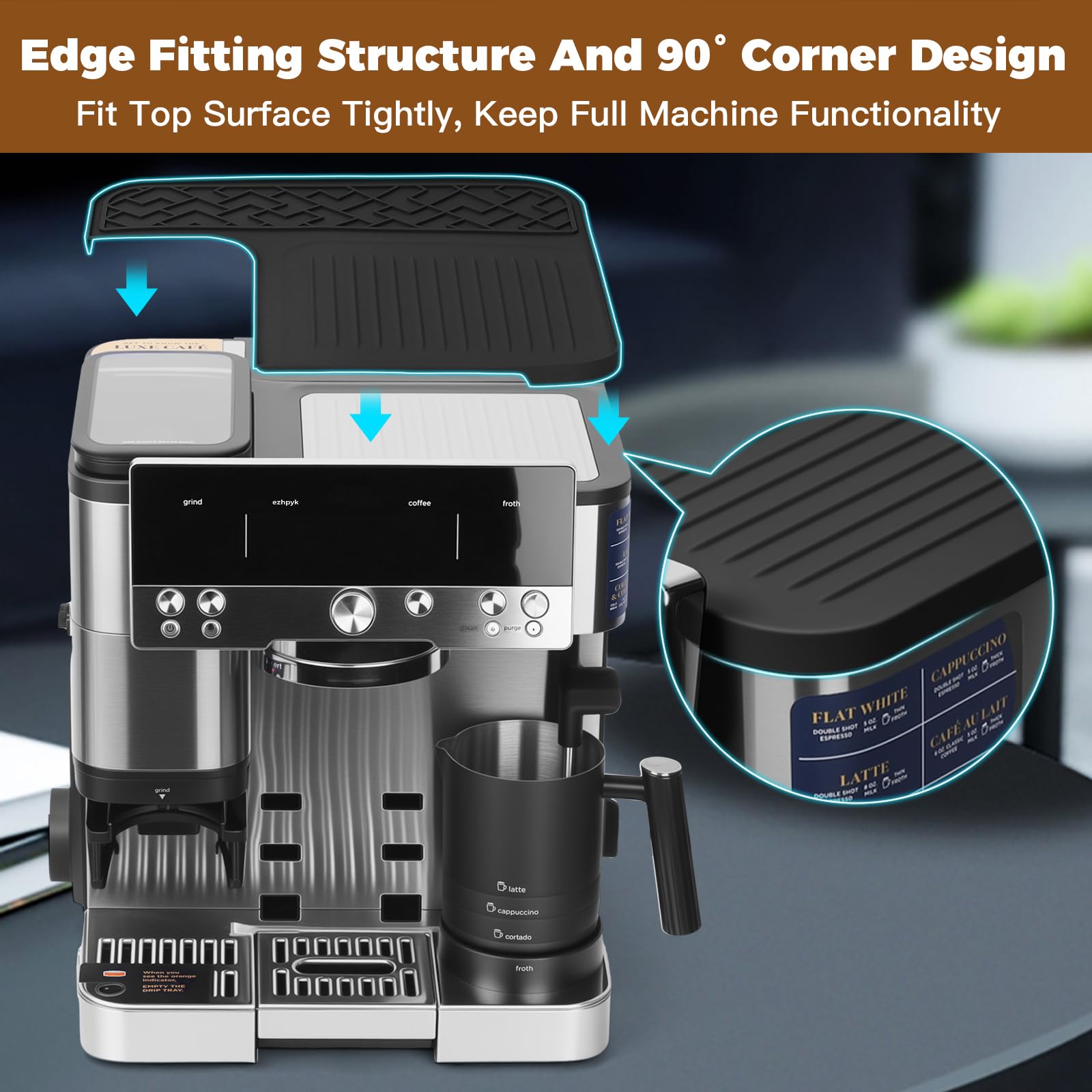 EZHPYK top mat for Ninja Luxe ES701 fits perfectly and prevents slipping.