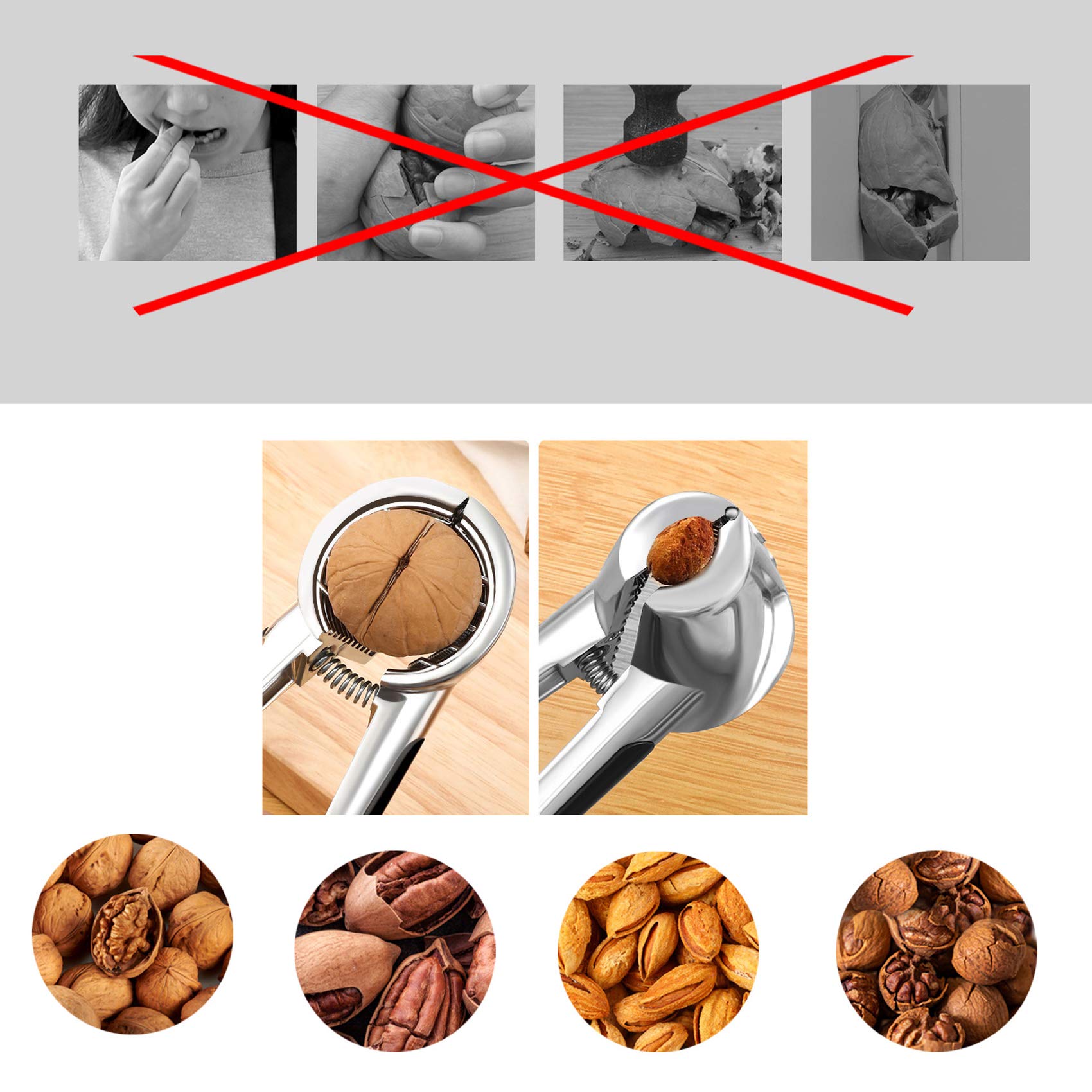 EZiKitchen adjustable serrations fit different nut sizes for versatility.