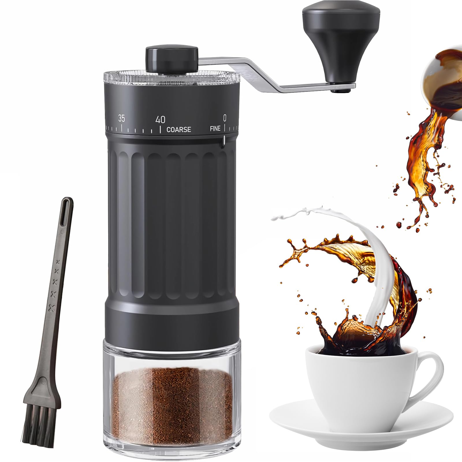 EZLucky manual coffee grinder with external adjustments for precise grind control.
