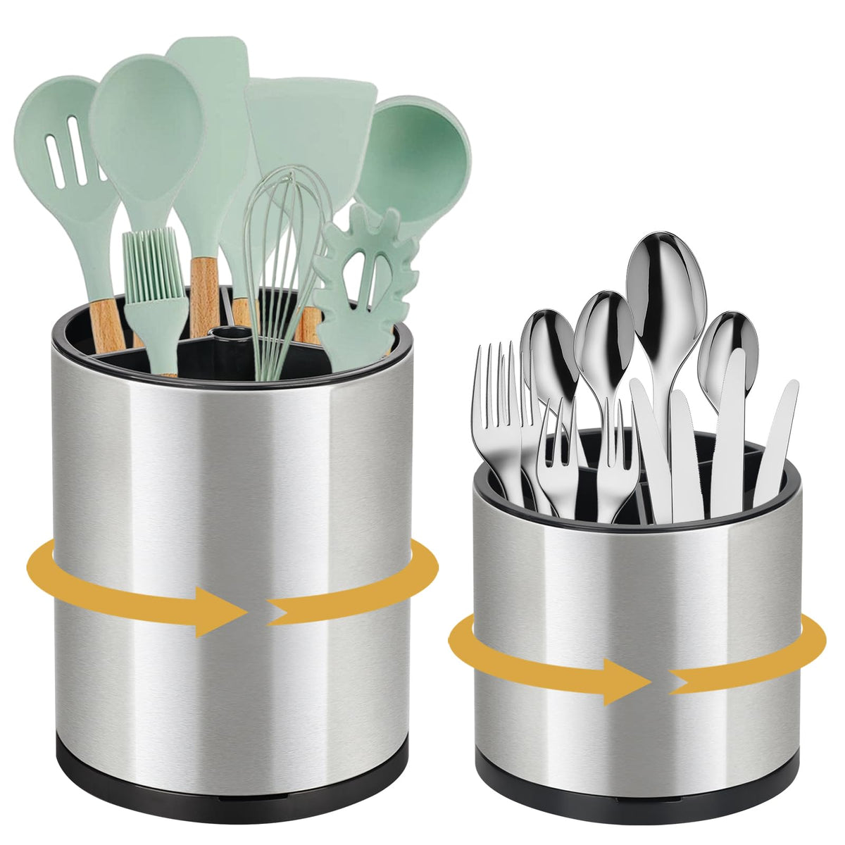 Ezmixcoop 2-pack rotating utensil holder on the counter keeps tools within easy reach