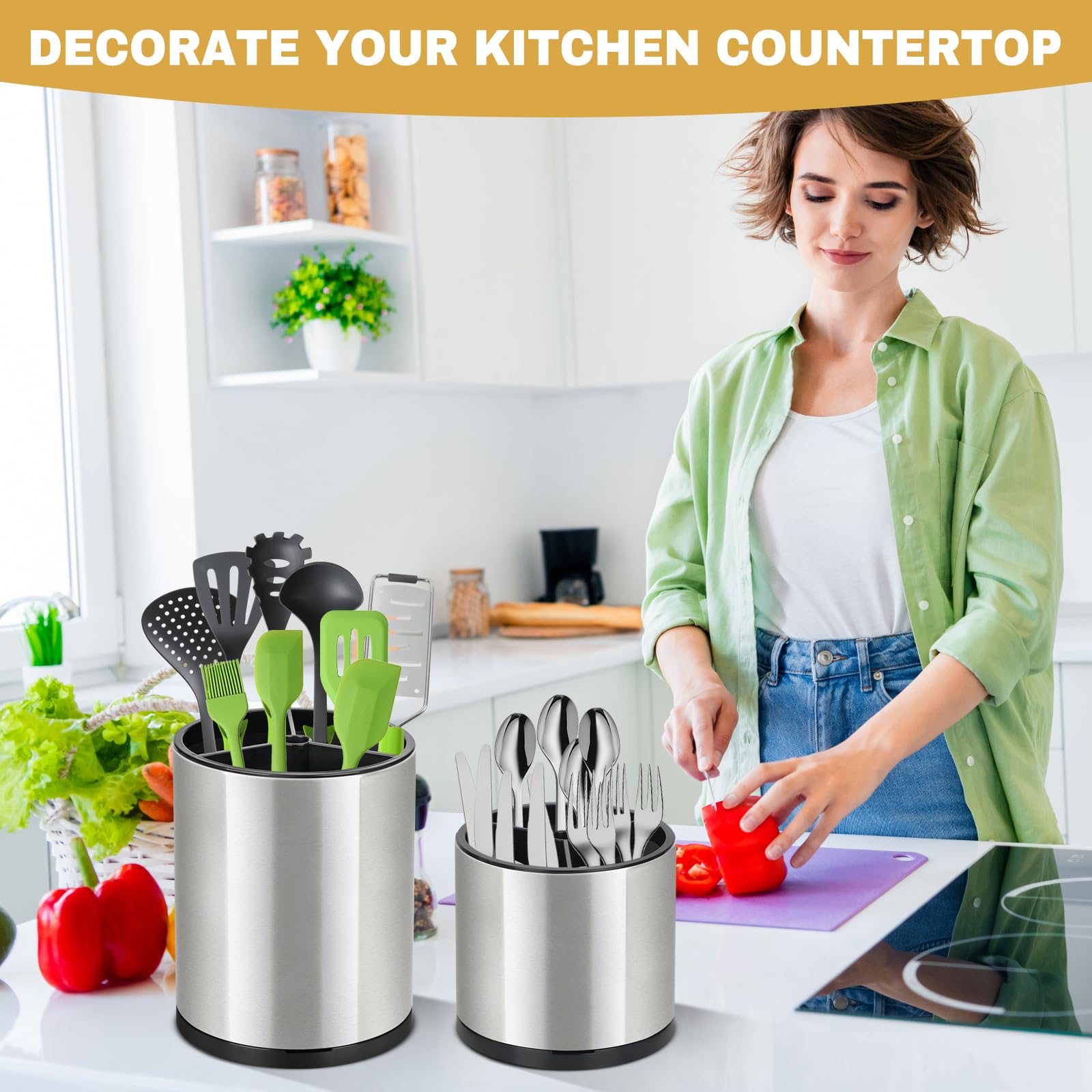 Ezmixcoop kitchen counter organizer keeps utensils organized and accessible during meal prep
