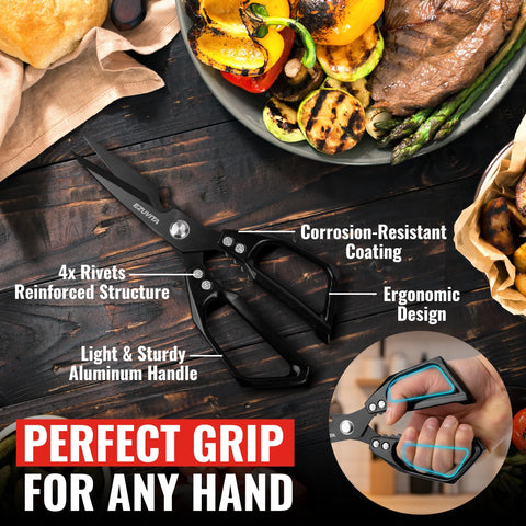 EZUVITA scissors featuring fish scaling edge for quick prep