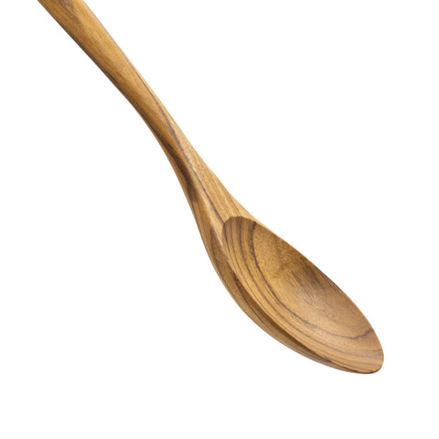 Smooth finished FAAY teak spoon ready for healthy non-stick cookware
