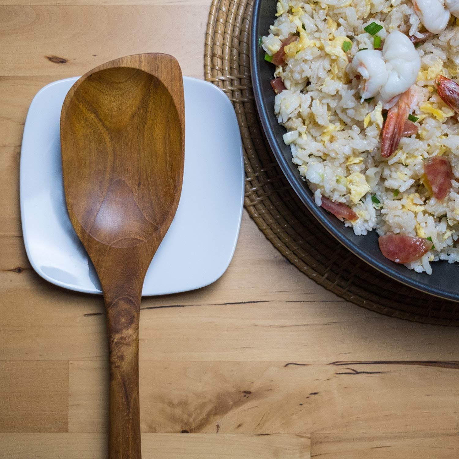FAAY teak utensils set finished with coconut oil for natural aesthetics