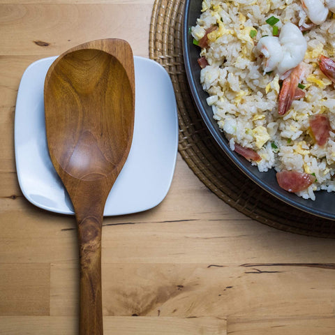 FAAY teak utensils set finished with coconut oil for natural aesthetics