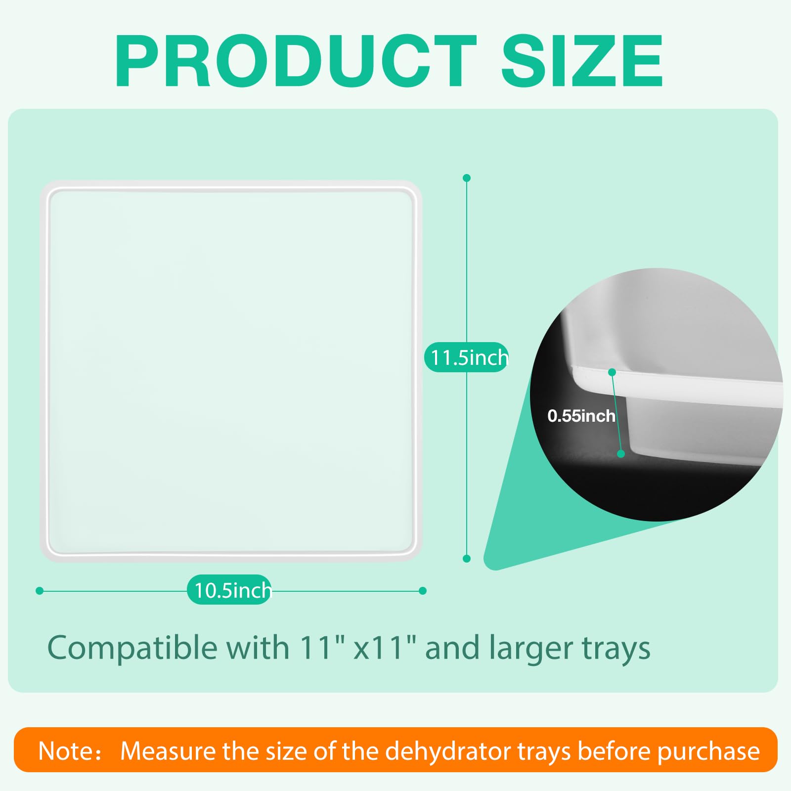 FAAYUCK heat-resistant dehydrator tray with raised edge prevents spills during drying.