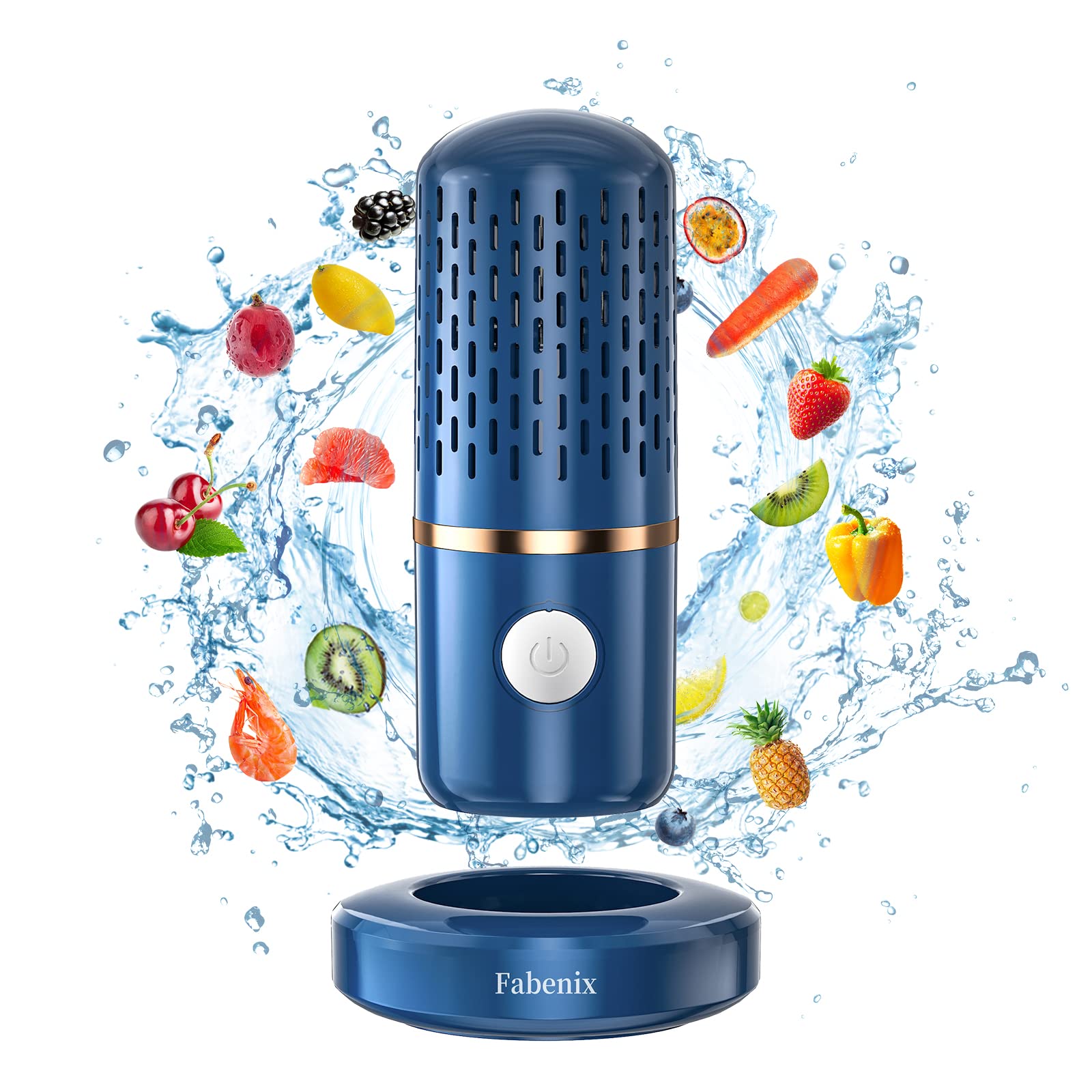 Fabenix fruit and vegetable cleaner blue outer shell, compact storage