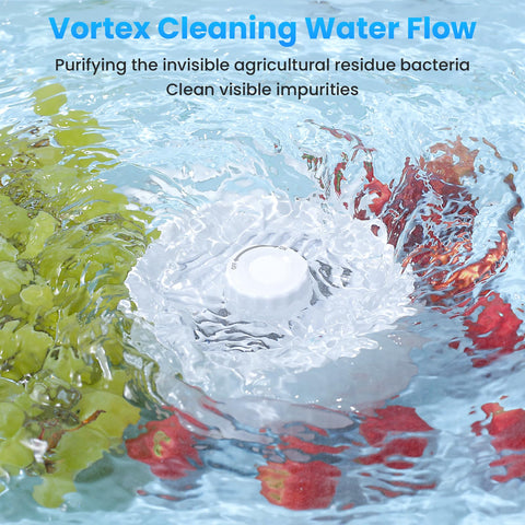 Fabenix purifier device submerged, automatic activation in water for hands-free cleaning.