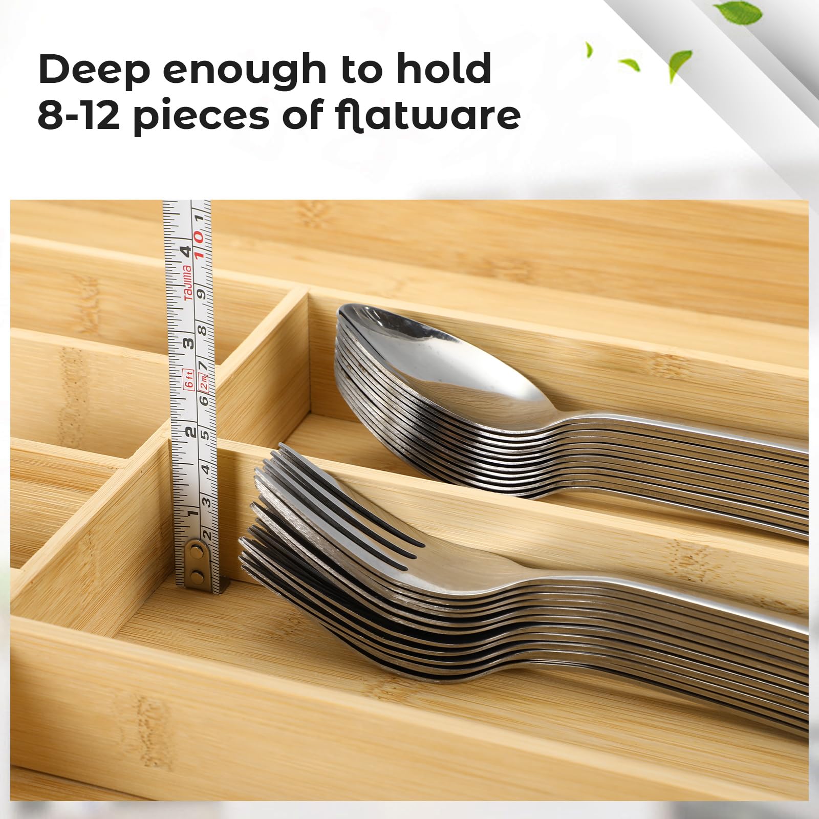 Fabsome bamboo material provides a sturdy, eco-friendly organizer with smooth edges.
