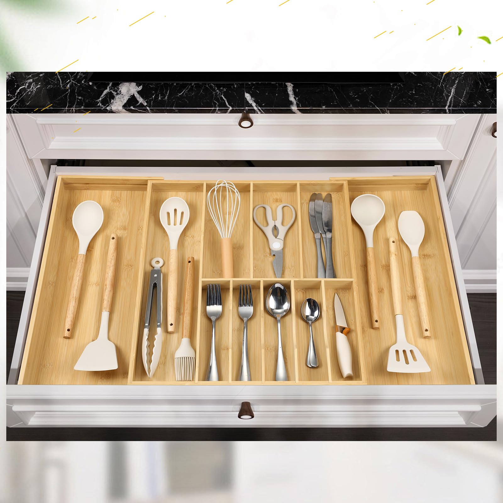 Fabsome in-drawer setup demonstrates easy wipe-clean maintenance.